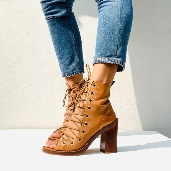 Ann Demuelemeester Tan Lace Up Sandal Boot 39 or 9 - Picture 13 of 15